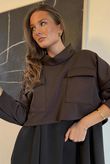 Elva Double Layer Dress Brown Black